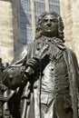 Carl Seffner's 1908 statue of Johann Sebastian Bach in Leipzig Royalty Free Stock Photo